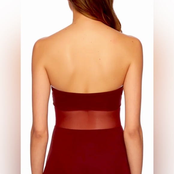 SUSANA MONACO MESH TUBE HIGH LOW DRESS OXBLOOD BURGUNDY SIZE MEDIUM NWT - Picture 5 of 7